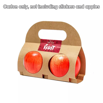 50PCS Kraft Paper Packaging Box Fruit Gift Bag Single Double Handle for Party