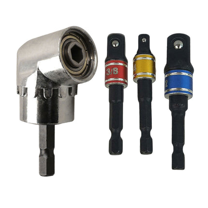 Socket Adapter Set Hex Shank to 1/4in 3/8in 1/2in Impact Driver Drill 3pcs