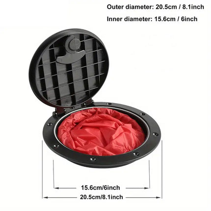Kayak Hatch Cover 6 Inch Round Black Deck Plate Waterproof Marine Accessory
