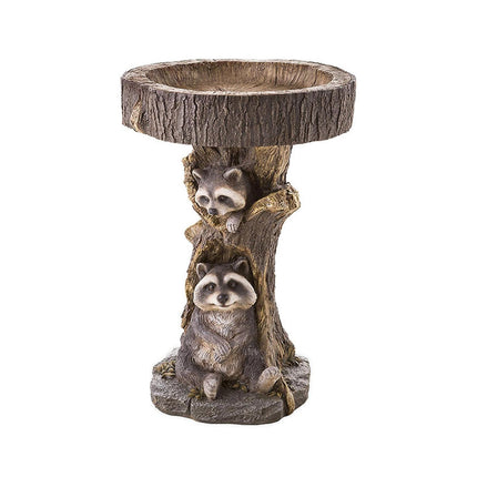 Outdoor Resin Bird Feeder Garden Ornament Tree Stump Bird Bath Decoration