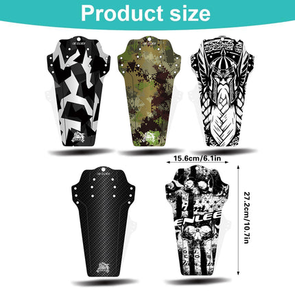Mountain Bike Mudguard PP5 Carbon Weave Front Rear Wheel 15.6 x 27.2cm