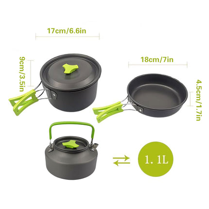 Portable Outdoor Camping Cookware Set for Hiking Picnics Backpacking Travel Use