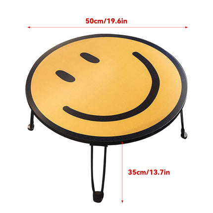 Foldable Small Table with Smiley Face Pattern Childrens Study Desk Play Table
