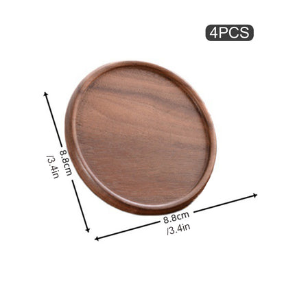 4Pcs Wooden Creative Heat Resistant Coaster Set Table Mat For Coffee Tea Desk