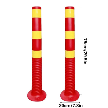 2PCS Road Warning Post Flexible Traffic Bollard Reflective Parking Driveway