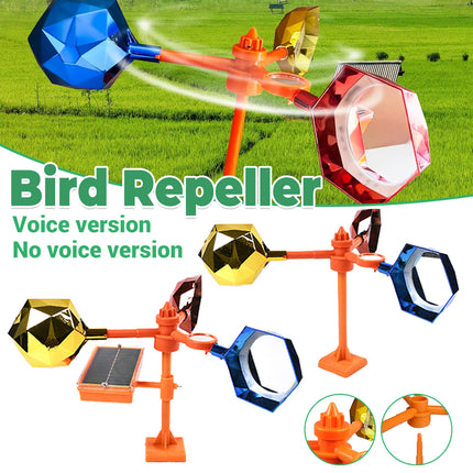 Solar Bird Repeller with 360-Degree Rotation Reflective Rainproof