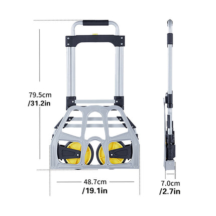 Folding Hand Truck Dolly 2 Wheel Aluminium Portable Cart Luggage Moving Trolley