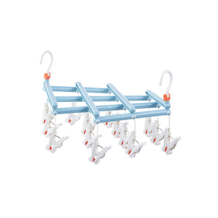 Plastic Socks Drying Rack Multi Clip Clothes Hanger Laundry Organizer Holder