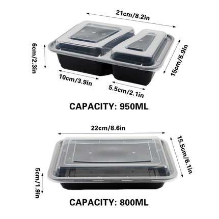 30PCS Takeout Packaging Box 800/950ml for Restaurant Party Meal Prep