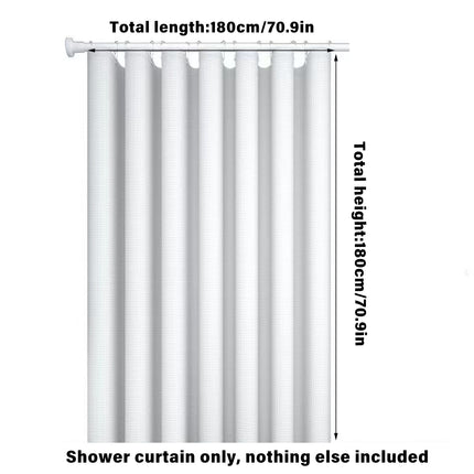 Cold White Waffle Shower Curtain Waterproof Bathroom Curtain Perforation Free