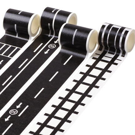 4pcs Kids DIY Road Track Traffic Tape Railway Highway Play Adhesive Tape Set