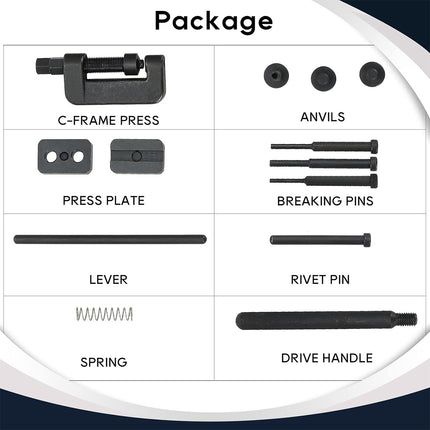 13pcs Bicycle Chain Breaker Cutter Master Link Removal Riveter Riveting Press Tool Set