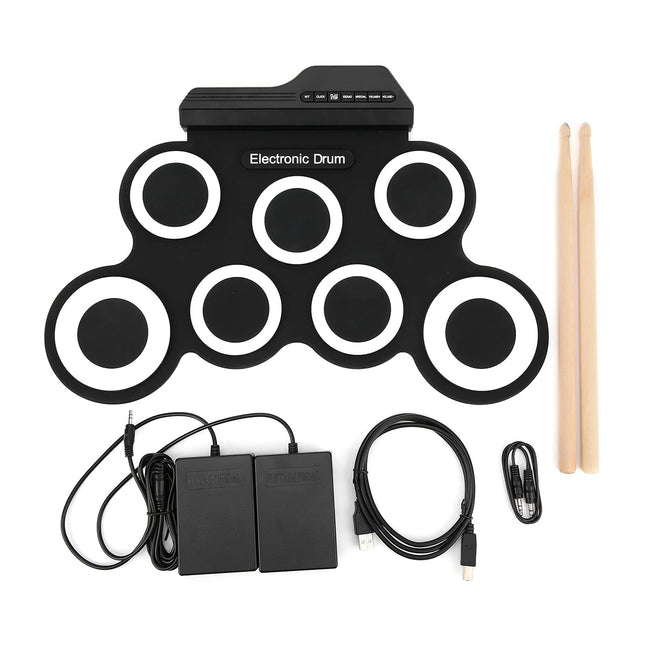 Roll-Up Electronic Drum Kit Portable USB Rechargeable For Music Practice Use