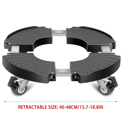 Plastic Round Retractable Plant Pot Tray Stand With Wheels Movable Durable