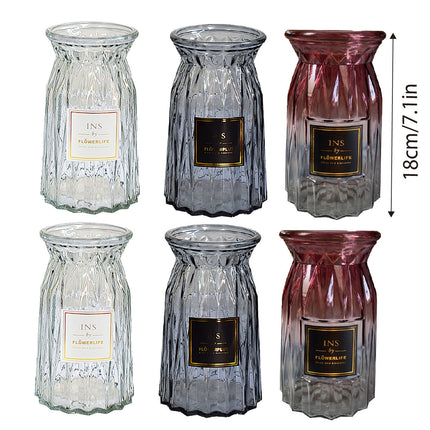 2 Pcs Glass Vase Hydroponic Flower Arrangement Vase for Living Room Decoration