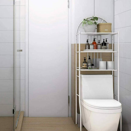 Over Toilet 3 Tier Bathroom Floor Storage Shelf White