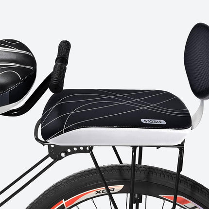 Padded Rear Passenger Bike Seat Kit With Backrest Handle