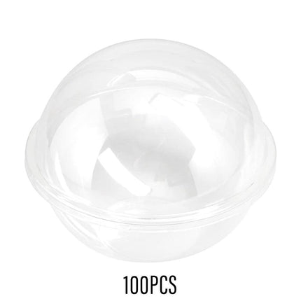 100pcs Transparent Round Ball Packing Box Cake Candy Baking Storage Container