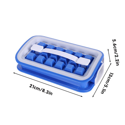 Silicone Ice Cube Tray Box Folding Square Ice Lattice Mold Container For Freezer