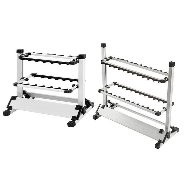 12/24 Hole Multi Functional Fishing Rod Holder Storage Rack Display Organizer