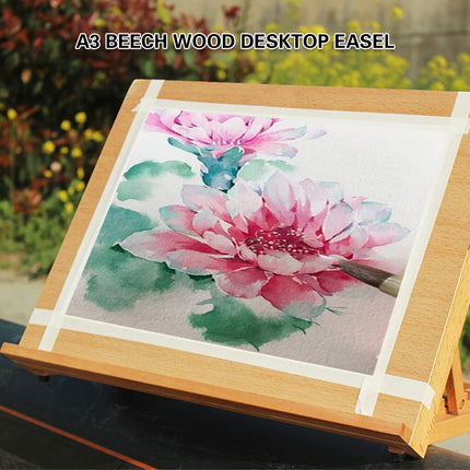 Tabletop Solid Wood Easel Wooden Display Stand Natural Wood Adjustable Durable