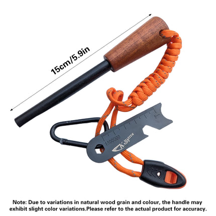 Wood Handle Fire Starter Flint Camping Fire Sticks Durable High Ignition Rate