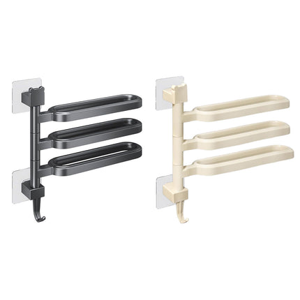 Punch-free Towel Rack Basic Model Rotatable Multi-rod Bathroom Toilet Towel Hang
