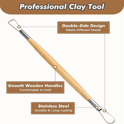 8 Pcs Pottery Sculpting Carving Tool Set with Grey and Yellow Bag