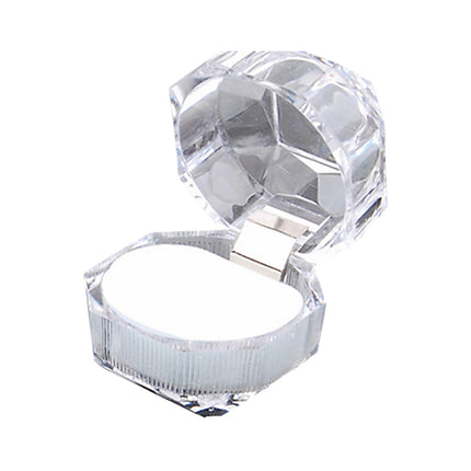 20pcs Acrylic Octagonal Jewelry Ring Earrings Box Transparent Display Cases