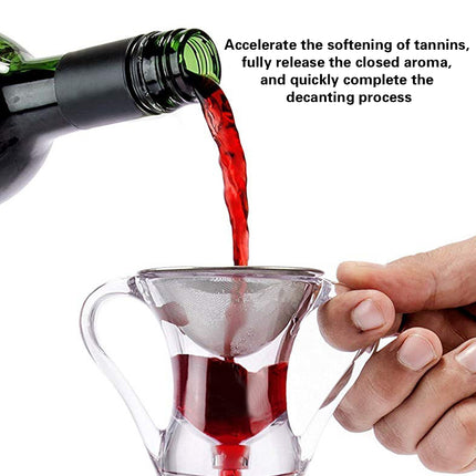 Wine Rapid Aerator Decanter Clear Glass Easy Use For Home Party Bar Wine Tasting
