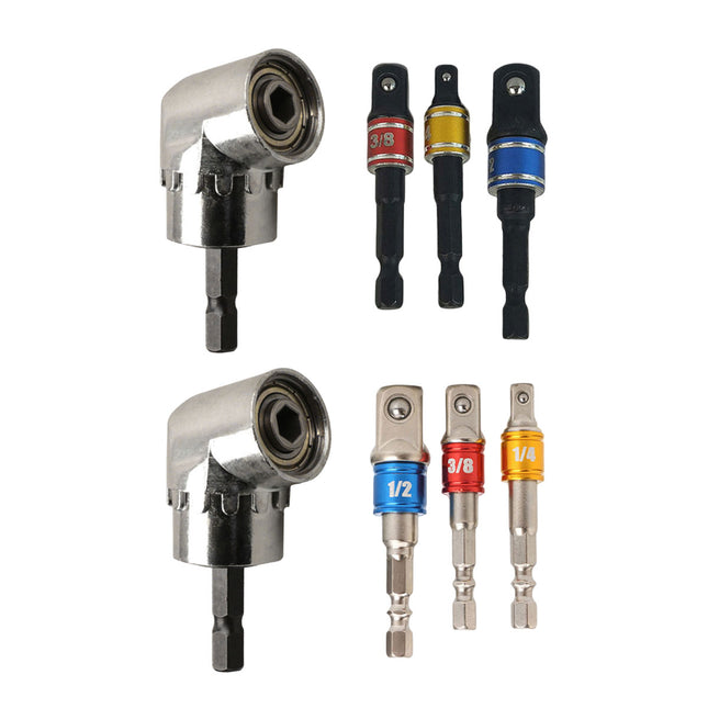 Socket Adapter Set Hex Shank to 1/4in 3/8in 1/2in Impact Driver Drill 3pcs