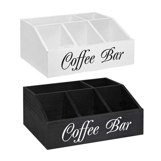 Wooden Coffee Capsule Storage Box Desktop Tea Bag Rack Organizer for Counter