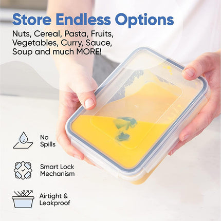 24PCS Kitchen Fridge Food Storage Containers Food Safe 60-1000ml Clear Stackable