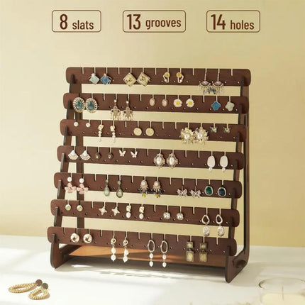 Vintage Wooden Earring Holder Jewelry Display Stand Organizer for Earrings