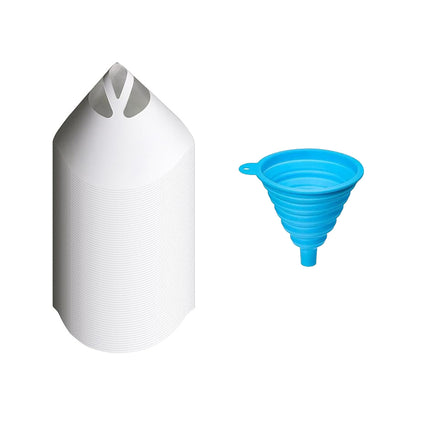 Paint Strainer Funnel Set 100 Paper 1 Silicone Filter Auto Workshop DIY