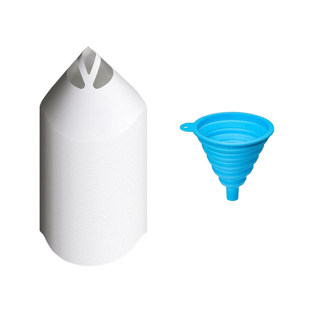 Paint Strainer Funnel Set 100 Paper 1 Silicone Filter Auto Workshop DIY