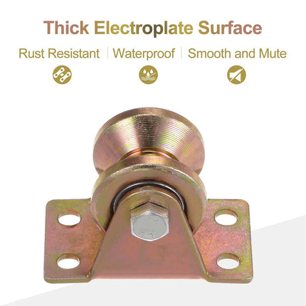 4PCS V-Type Track Wheel Guide Wheel with Bracket Pulley Sturdy Cold-rolled Steel