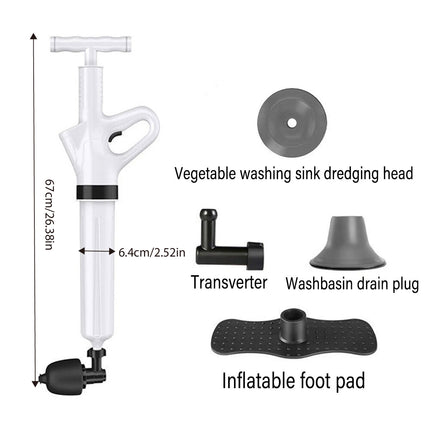 High Pressure Toilet Pipe Sewer Dredge Tool Pneumatic Suction Floor Drain Tool