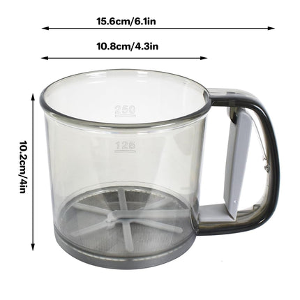 Semi Automatic Hand Held Flour Sifter Baking Powder Strainer Sieve Kitchen Tool