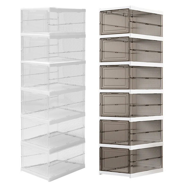 Home Foldable Shoe Box Dustproof Storage Thickened Movable Transparent Cabinet