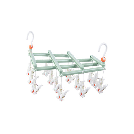Plastic Socks Drying Rack Multi Clip Clothes Hanger Laundry Organizer Holder