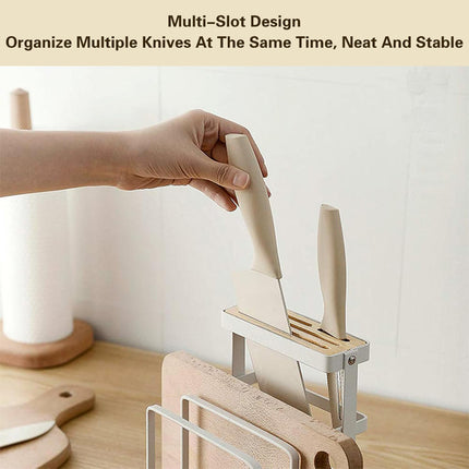 Chopping Board and Knife Holder Rack Kitchen Organizer Shelf Stand Lid Storage