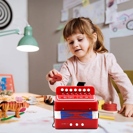 Portable 7-Key Accordion for Kids Beginners Early Music Education Home School