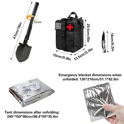 Outdoor Camping Multi Function Survival Supplies Tool Set Hiking Emergency Tool
