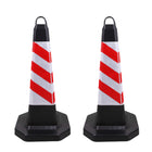 2PCS Road Rubber Traffic Cone Safety Cone Flexible Resilient for Construction