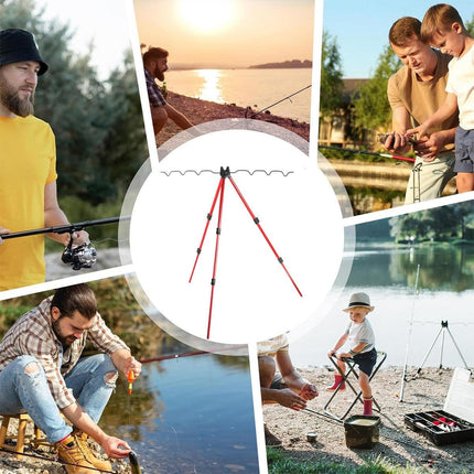 120cm Fishing Rod Holder Ground Insert Triangle Support Stand Casting Rod Rest