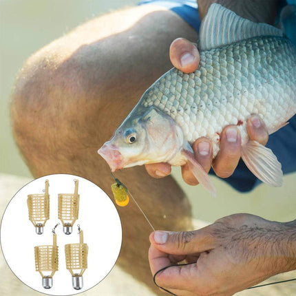 4PCS Fishing Bait Cage Nest Feeder Trap Durable Mesh Basket for Carp Fishing