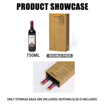 10PCS Red Wine Gift Bags with Handle Double Bottle for Wine Packaging Use