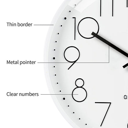 Wall Clock Silent 30cm Round Quartz Hanging Clock for Home Office Living Room