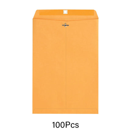 100pcs Kraft Envelopes 6x9in with Metal Clasp for Gift and Document Use